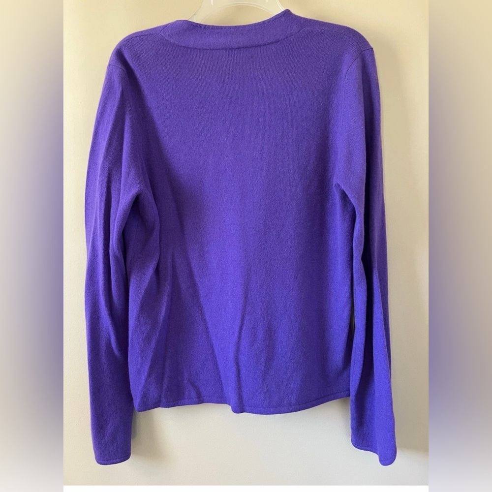 Annie’s Eye Cashmere V Neck Sweater L Liliac - Picture 3 of 9